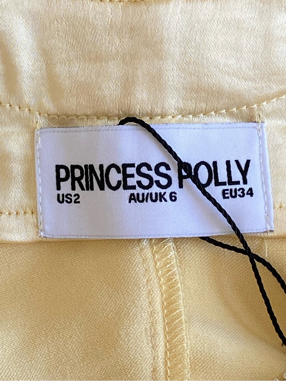 Princess Polly Sybelle Lace Drop Waist Mini Dress Yellow Sz 2 - Picture 3 of 3